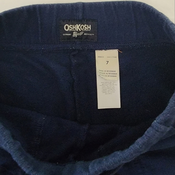 OshKosh Pull on,Navy blue kid boys size 7,elastic waist,string tie,French terry - Picture 4 of 4